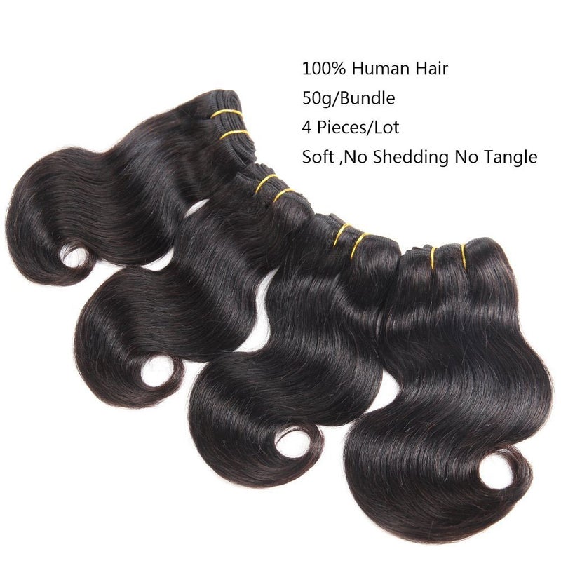 Luxnovolex Brazilian Hair Body Wave 4 Bundle Deals Brazilian Virgin Hair Wavy 8A Grade 100% Unprocessed Human Hair Weave Bundles Short Sew In Hair Extentions - Image 2